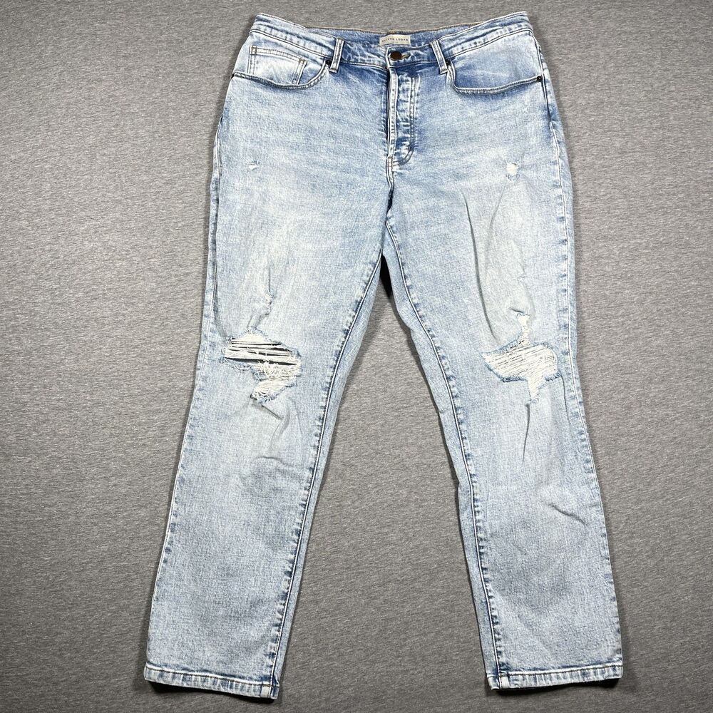 Oliver Logan Jeans Womens 30 Blue Light Wash Mom High Rise Relaxed Distressed